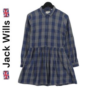 🇬🇧NWT JACK WILLS CHELWOOD CHECK DRESS IN GREY/NAVY